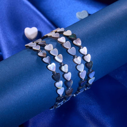 Nacre noire | Argent sterling 925 | Enveloppement en forme de cœur